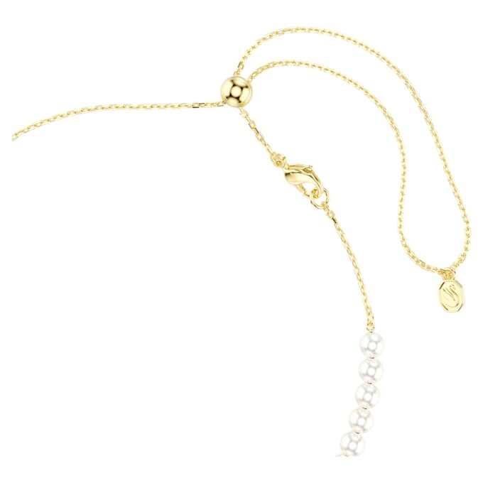 Collier ras-du-cou Idyllia avec perles de cristal, tailles variées, abeille, blanc, plaqué or Collier ras-du-cou Idyllia avec perles de cristal, tailles variées, abeille, blanc, plaqué or