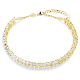 Collier ras-du-cou Idyllia, taille ovale, blanc, plaqué or Collier ras-du-cou Idyllia, taille ovale, blanc, plaqué or