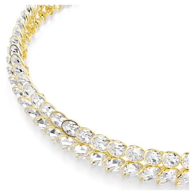 Collier ras-du-cou Idyllia, taille ovale, blanc, plaqué or Collier ras-du-cou Idyllia, taille ovale, blanc, plaqué or