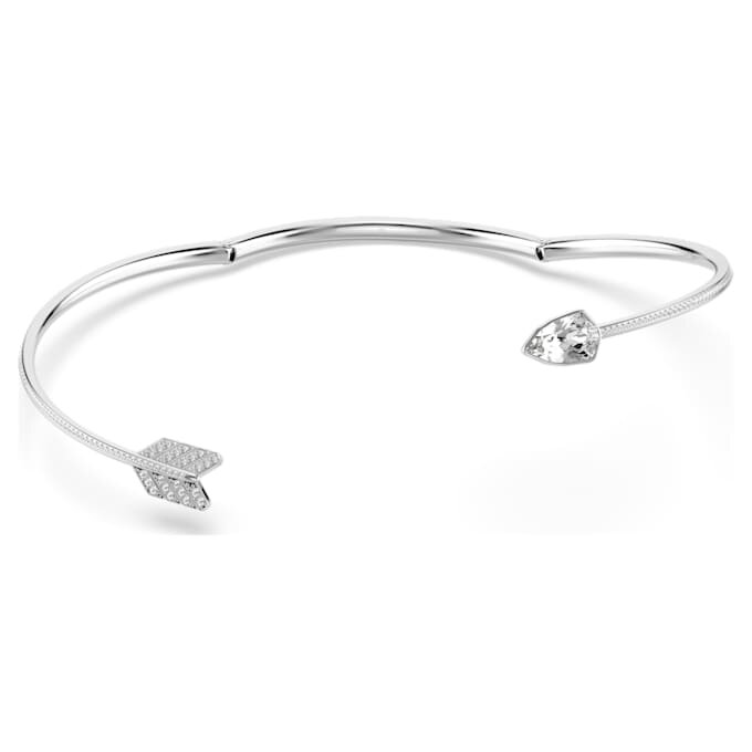 Collier ras-du-cou Idyllia, tailles variées, flèche, blanc, plaqué rhodium Collier ras-du-cou Idyllia, tailles variées, flèche, blanc, plaqué rhodium