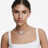 Collier ras-du-cou Matrix, taille baguette, blanc, plaqué rhodium Collier ras-du-cou Matrix, taille baguette, blanc, plaqué rhodium