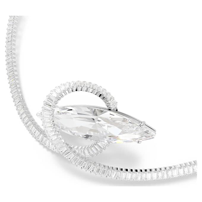 Collier ras-du-cou Matrix, taille baguette, blanc, plaqué rhodium Collier ras-du-cou Matrix, taille baguette, blanc, plaqué rhodium