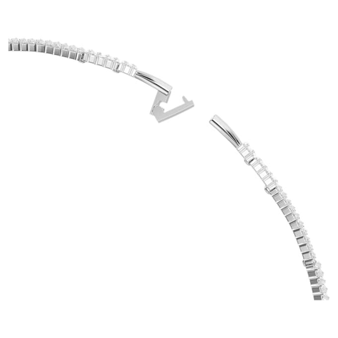 Collier ras-du-cou Matrix, taille baguette, blanc, plaqué rhodium Collier ras-du-cou Matrix, taille baguette, blanc, plaqué rhodium