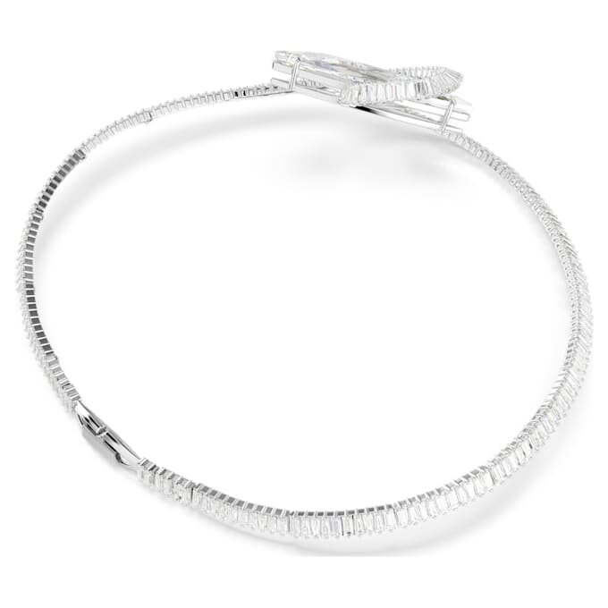 Collier ras-du-cou Matrix, taille baguette, blanc, plaqué rhodium Collier ras-du-cou Matrix, taille baguette, blanc, plaqué rhodium