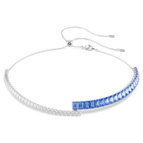 Collier ras-du-cou Matrix, tailles variées, bleu, plaqué rhodium Collier ras-du-cou Matrix, tailles variées, bleu, plaqué rhodium