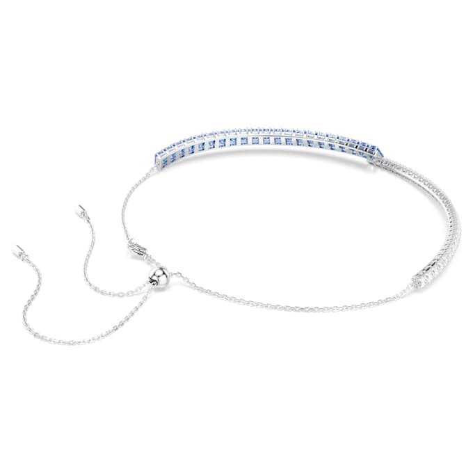 Collier ras-du-cou Matrix, tailles variées, bleu, plaqué rhodium Collier ras-du-cou Matrix, tailles variées, bleu, plaqué rhodium