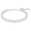 Collier ras-du-cou Millenia, taille octogonale, blanc, plaqué rhodium Collier ras-du-cou Millenia, taille octogonale, blanc, plaqué rhodium