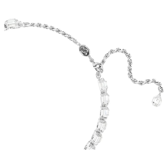 Collier ras-du-cou Millenia, taille octogonale, blanc, plaqué rhodium Collier ras-du-cou Millenia, taille octogonale, blanc, plaqué rhodium