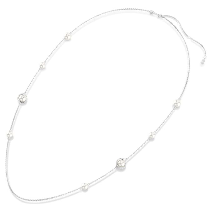 Collier « Snake Strandage » avec perles en cristal, tailles variées, Année du Serpent, blanc, plaqué rhodium Collier « Snake Strandage » avec perles en cristal, tailles variées, Année du Serpent, blanc, plaqué rhodium