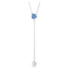 Collier Stilla Attract Y, taille ronde, bleu, plaqué rhodium