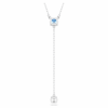 Collier Stilla Attract Y, taille ronde, bleu, plaqué rhodium