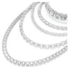 Collier superposé Millenia, tailles variées, blanc, plaqué rhodium Collier superposé Millenia, tailles variées, blanc, plaqué rhodium