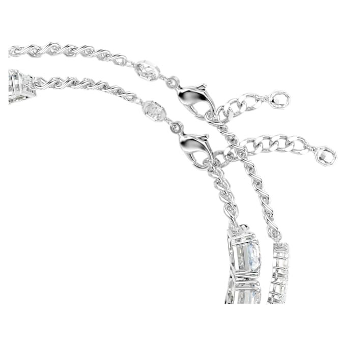 Collier superposé Millenia, tailles variées, blanc, plaqué rhodium Collier superposé Millenia, tailles variées, blanc, plaqué rhodium
