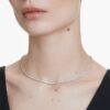 Collier tennis Eternity avec diamants synthétiques, 3 carats au total, forme ronde, or blanc 14 carats Collier tennis Eternity avec diamants synthétiques, 3 carats au total, forme ronde, or blanc 14 carats