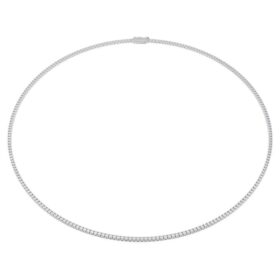 Collier tennis Eternity avec diamants synthétiques, 3 carats au total, forme ronde, or blanc 14 carats Collier tennis Eternity avec diamants synthétiques, 3 carats au total, forme ronde, or blanc 14 carats