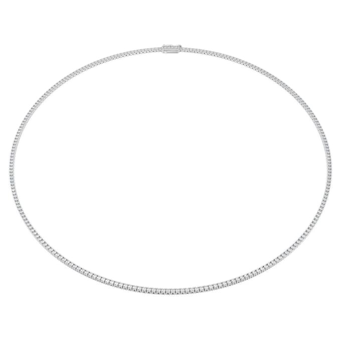 Collier tennis Eternity avec diamants synthétiques, 3 carats au total, forme ronde, or blanc 14 carats Collier tennis Eternity avec diamants synthétiques, 3 carats au total, forme ronde, or blanc 14 carats