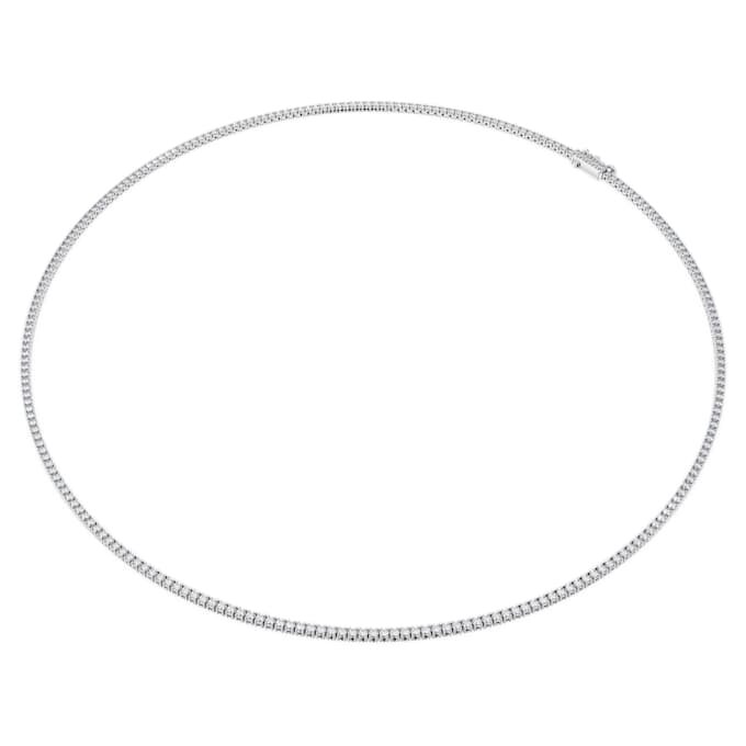 Collier tennis Eternity avec diamants synthétiques, 3 carats au total, forme ronde, or blanc 14 carats Collier tennis Eternity avec diamants synthétiques, 3 carats au total, forme ronde, or blanc 14 carats