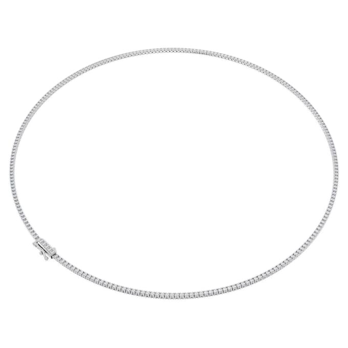 Collier tennis Eternity avec diamants synthétiques, 3 carats au total, forme ronde, or blanc 14 carats Collier tennis Eternity avec diamants synthétiques, 3 carats au total, forme ronde, or blanc 14 carats