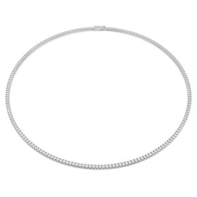 Collier Tennis Eternity, diamants synthétiques, 7 carats au total, forme ronde, or blanc 14 carats Collier Tennis Eternity, diamants synthétiques, 7 carats au total, forme ronde, or blanc 14 carats