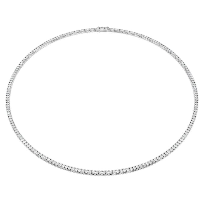 Collier Tennis Eternity, diamants synthétiques, 7 carats au total, forme ronde, or blanc 14 carats Collier Tennis Eternity, diamants synthétiques, 7 carats au total, forme ronde, or blanc 14 carats