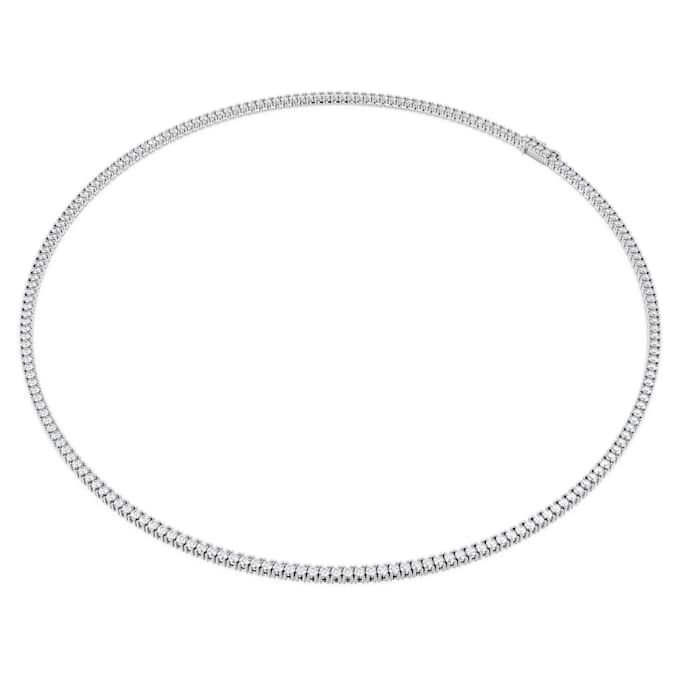Collier Tennis Eternity, diamants synthétiques, 7 carats au total, forme ronde, or blanc 14 carats Collier Tennis Eternity, diamants synthétiques, 7 carats au total, forme ronde, or blanc 14 carats