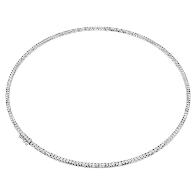 Collier Tennis Eternity, diamants synthétiques, 7 carats au total, forme ronde, or blanc 14 carats Collier Tennis Eternity, diamants synthétiques, 7 carats au total, forme ronde, or blanc 14 carats