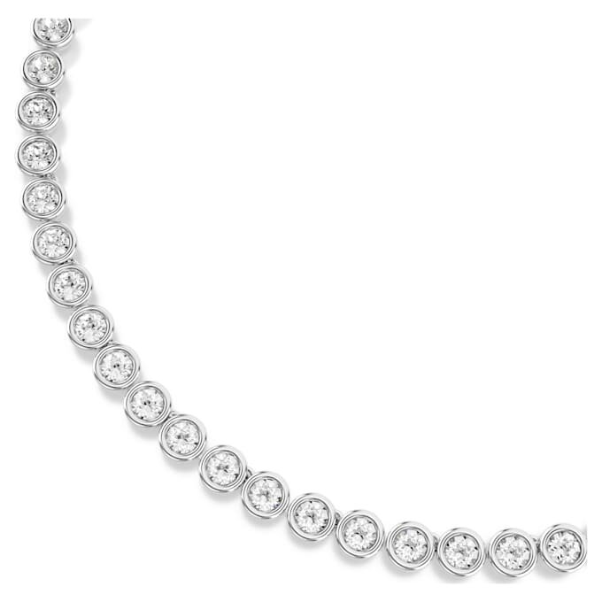 Collier tennis Imber, taille ronde, blanc, plaqué rhodium Collier tennis Imber, taille ronde, blanc, plaqué rhodium