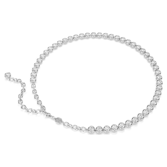 Collier tennis Imber, taille ronde, blanc, plaqué rhodium Collier tennis Imber, taille ronde, blanc, plaqué rhodium