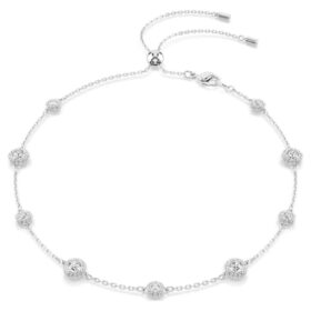 Collier Una Angelic, motifs double face à taille ronde, blanc, plaqué rhodium Collier Una Angelic, motifs double face à taille ronde, blanc, plaqué rhodium