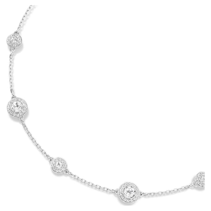 Collier Una Angelic, motifs double face à taille ronde, blanc, plaqué rhodium Collier Una Angelic, motifs double face à taille ronde, blanc, plaqué rhodium