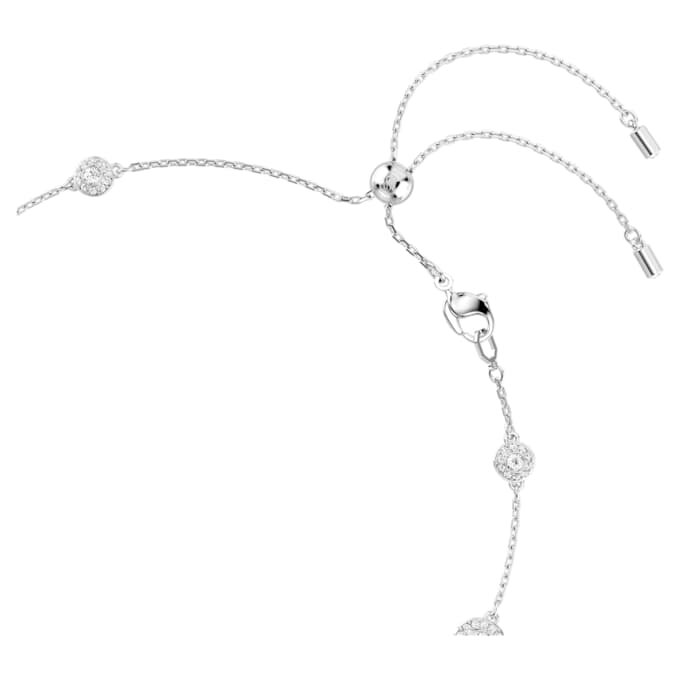Collier Una Angelic, motifs double face à taille ronde, blanc, plaqué rhodium Collier Una Angelic, motifs double face à taille ronde, blanc, plaqué rhodium