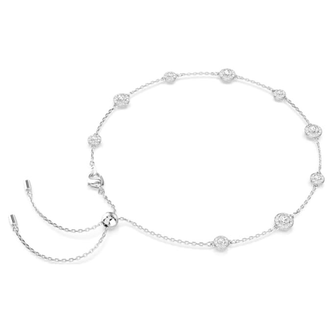 Collier Una Angelic, motifs double face à taille ronde, blanc, plaqué rhodium Collier Una Angelic, motifs double face à taille ronde, blanc, plaqué rhodium