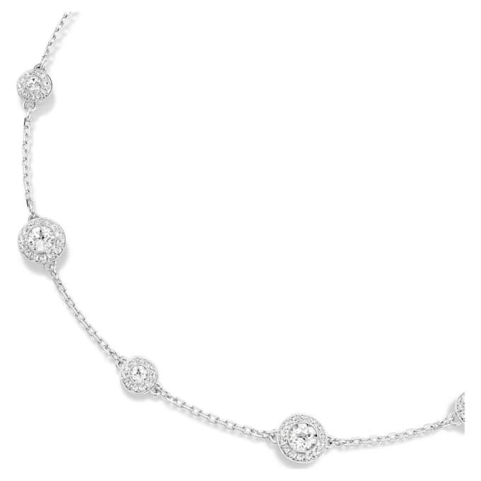 Collier Una Angelic, motifs double face à taille ronde, blanc, plaqué rhodium Collier Una Angelic, motifs double face à taille ronde, blanc, plaqué rhodium