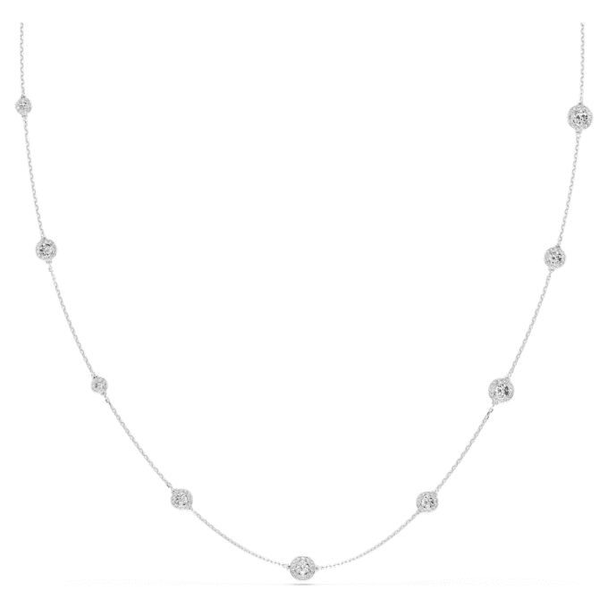 Collier Una Angelic Strandage, taille ronde, blanc, plaqué rhodium Collier Una Angelic Strandage, taille ronde, blanc, plaqué rhodium