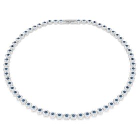 Collier Una Angelic, taille ronde, bleu, plaqué rhodium Collier Una Angelic, taille ronde, bleu, plaqué rhodium