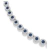 Collier Una Angelic, taille ronde, bleu, plaqué rhodium