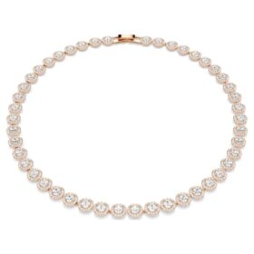 Collier Una Angelic, taille ronde, moyen, blanc, plaqué or rose Collier Una Angelic, taille ronde, moyen, blanc, plaqué or rose