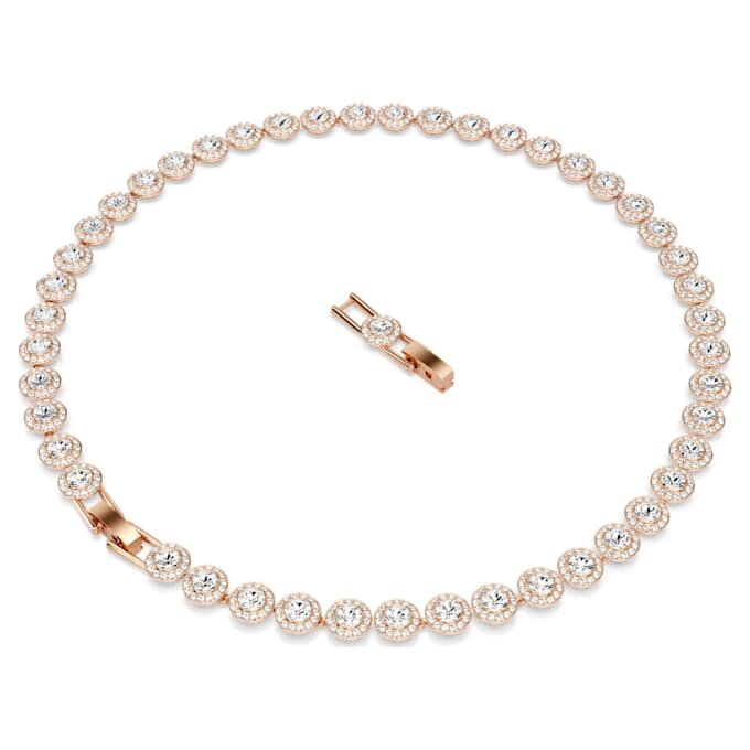 Collier Una Angelic, taille ronde, moyen, blanc, plaqué or rose Collier Una Angelic, taille ronde, moyen, blanc, plaqué or rose