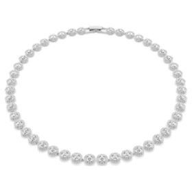 Collier Una Angelic, taille ronde, moyen, blanc, plaqué rhodium Collier Una Angelic, taille ronde, moyen, blanc, plaqué rhodium