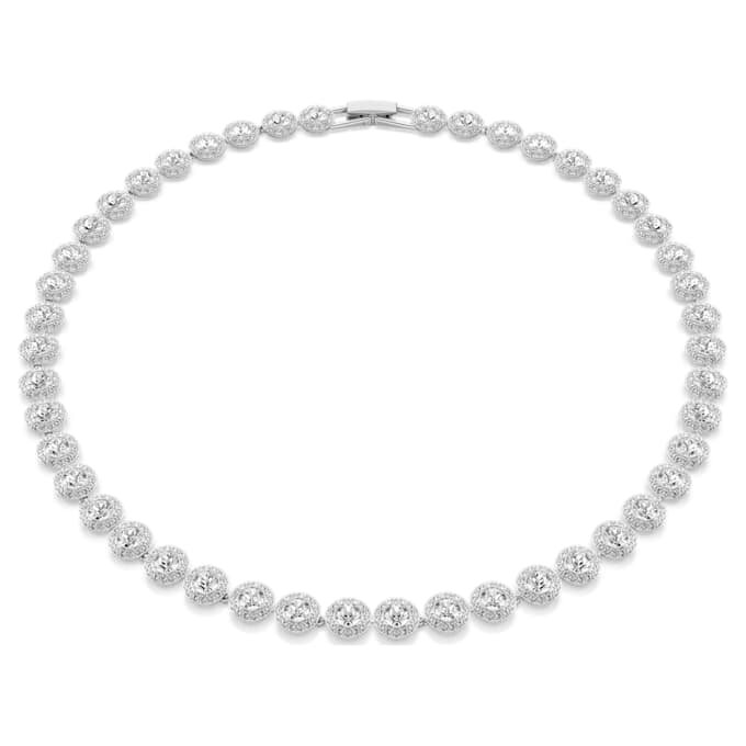 Collier Una Angelic, taille ronde, moyen, blanc, plaqué rhodium Collier Una Angelic, taille ronde, moyen, blanc, plaqué rhodium