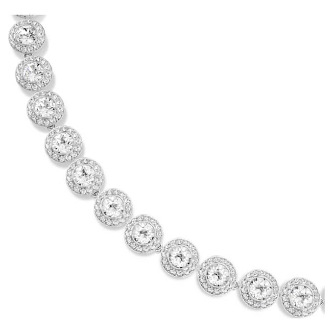 Collier Una Angelic, taille ronde, moyen, blanc, plaqué rhodium Collier Una Angelic, taille ronde, moyen, blanc, plaqué rhodium