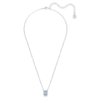 Collier Una, taille octogonale, bleu, plaqué rhodium