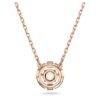 Collier Una, taille ronde, blanc, plaqué or rose