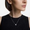 Collier Una, taille ronde, blanc, plaqué rhodium Collier Una, taille ronde, blanc, plaqué rhodium