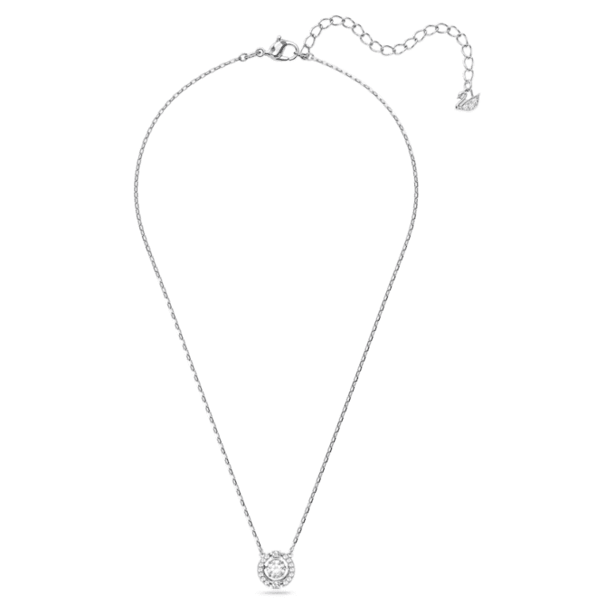 Collier Una, taille ronde, blanc, plaqué rhodium Collier Una, taille ronde, blanc, plaqué rhodium