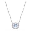 Collier Una, taille ronde, bleu, plaqué rhodium Collier Una, taille ronde, bleu, plaqué rhodium
