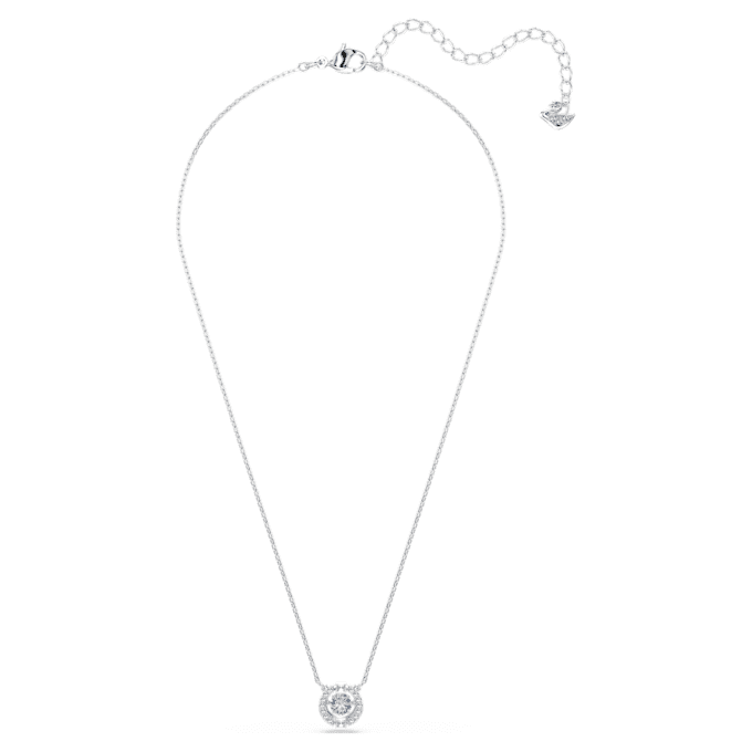 Collier Una, taille ronde, bleu, plaqué rhodium Collier Una, taille ronde, bleu, plaqué rhodium