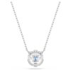 Collier Una, taille ronde, bleu, plaqué rhodium Collier Una, taille ronde, bleu, plaqué rhodium