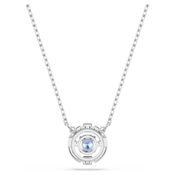 Collier Una, taille ronde, bleu, plaqué rhodium Collier Una, taille ronde, bleu, plaqué rhodium