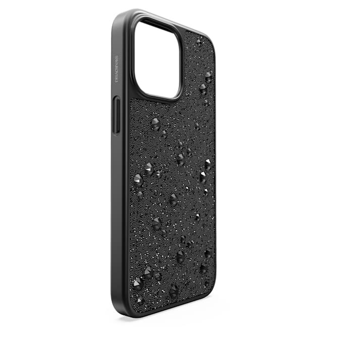 Coque de smartphone haut de gamme à cristaux à dos plat, iPhone® 15 Pro Max, noir Coque de smartphone haut de gamme à cristaux à dos plat, iPhone® 15 Pro Max, noir